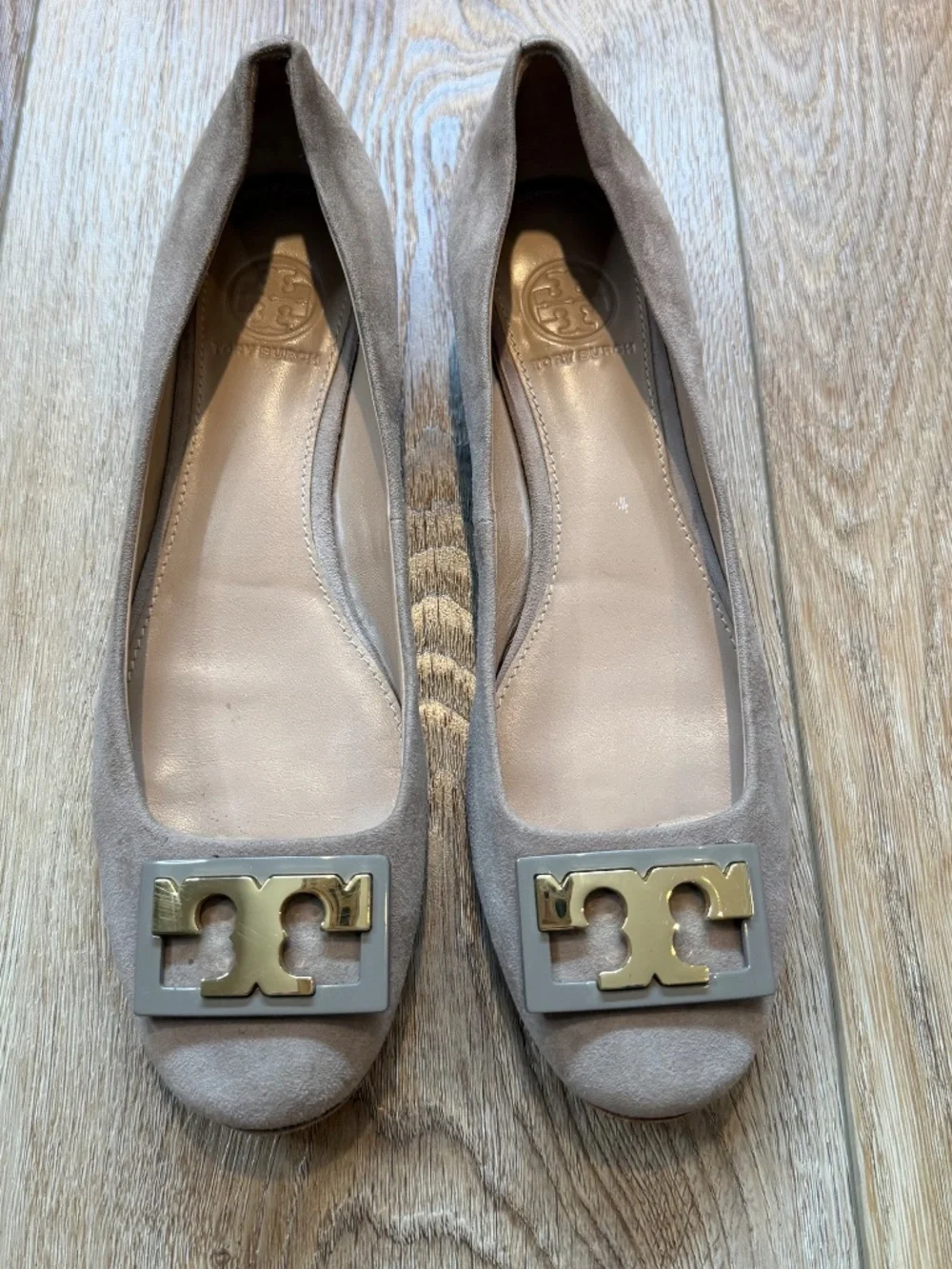 Tory Burch Gigi French Gray Suede Block Heel Pumps 6.5, In Original Box